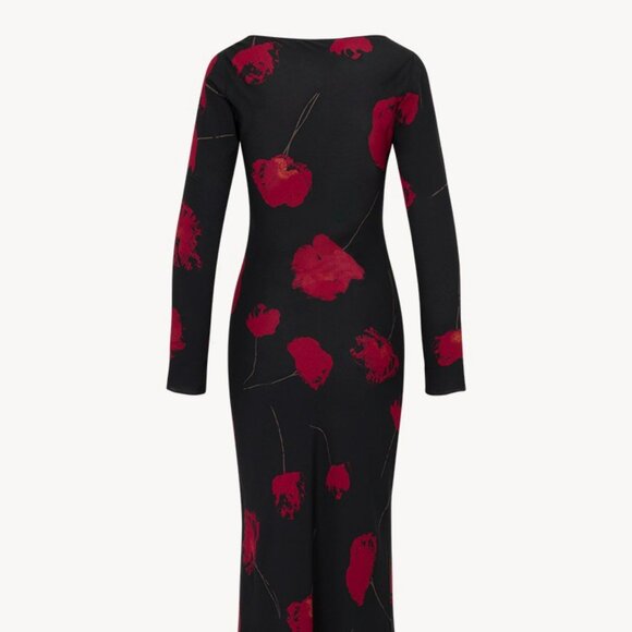 Realisation Par V-neck long-sleeved silk dress - Picture 6 of 9